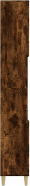 vidaXL - Badkamerkast - 30x30x190 - cm - bewerkt - hout - gerookt - eikenkleurig