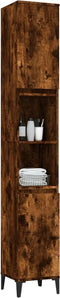 vidaXL - Badkamerkast - 30x30x190 - cm - bewerkt - hout - gerookt - eikenkleurig