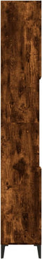 vidaXL - Badkamerkast - 30x30x190 - cm - bewerkt - hout - gerookt - eikenkleurig