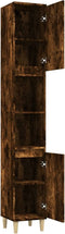 vidaXL - Badkamerkast - 30x30x190 - cm - bewerkt - hout - gerookt - eikenkleurig