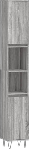 vidaXL - Badkamerkast - 30x30x190 - cm - bewerkt - hout - grijs - sonoma - eikenkleur