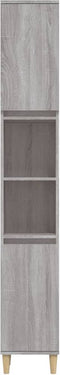 vidaXL - Badkamerkast - 30x30x190 - cm - bewerkt - hout - grijs - sonoma - eikenkleur