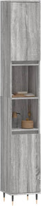 vidaXL - Badkamerkast - 30x30x190 - cm - bewerkt - hout - grijs - sonoma - eikenkleur