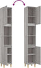 vidaXL - Badkamerkast - 30x30x190 - cm - bewerkt - hout - grijs - sonoma - eikenkleur