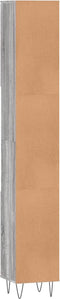 vidaXL - Badkamerkast - 30x30x190 - cm - bewerkt - hout - grijs - sonoma - eikenkleur