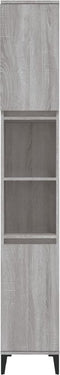 vidaXL - Badkamerkast - 30x30x190 - cm - bewerkt - hout - grijs - sonoma - eikenkleur