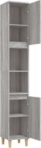 vidaXL - Badkamerkast - 30x30x190 - cm - bewerkt - hout - grijs - sonoma - eikenkleur