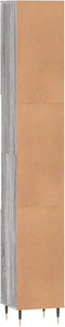 vidaXL - Badkamerkast - 30x30x190 - cm - bewerkt - hout - grijs - sonoma - eikenkleur