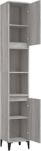 vidaXL - Badkamerkast - 30x30x190 - cm - bewerkt - hout - grijs - sonoma - eikenkleur
