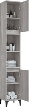 vidaXL - Badkamerkast - 30x30x190 - cm - bewerkt - hout - grijs - sonoma - eikenkleur