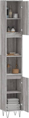 vidaXL - Badkamerkast - 30x30x190 - cm - bewerkt - hout - grijs - sonoma - eikenkleur