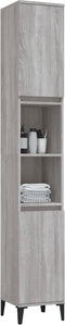 vidaXL - Badkamerkast - 30x30x190 - cm - bewerkt - hout - grijs - sonoma - eikenkleur