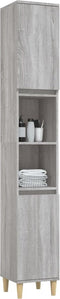 vidaXL - Badkamerkast - 30x30x190 - cm - bewerkt - hout - grijs - sonoma - eikenkleur