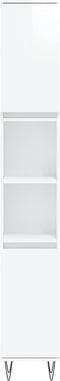 vidaXL - Badkamerkast - 30x30x190 - cm - bewerkt - hout - hoogglans - wit