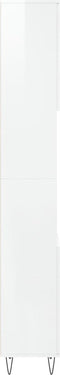 vidaXL - Badkamerkast - 30x30x190 - cm - bewerkt - hout - hoogglans - wit