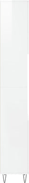 vidaXL - Badkamerkast - 30x30x190 - cm - bewerkt - hout - hoogglans - wit