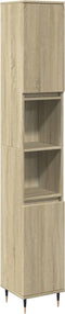 vidaXL - Badkamerkast - 30x30x190 - cm - bewerkt - hout - sonoma - eikenkleurig