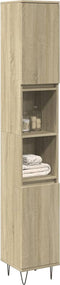 vidaXL - Badkamerkast - 30x30x190 - cm - bewerkt - hout - sonoma - eikenkleurig