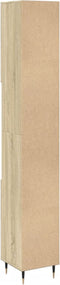 vidaXL - Badkamerkast - 30x30x190 - cm - bewerkt - hout - sonoma - eikenkleurig