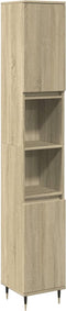 vidaXL - Badkamerkast - 30x30x190 - cm - bewerkt - hout - sonoma - eikenkleurig