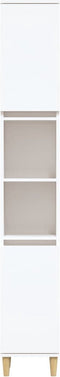 vidaXL - Badkamerkast - 30x30x190 - cm - bewerkt - hout - wit