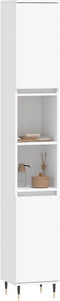 vidaXL - Badkamerkast - 30x30x190 - cm - bewerkt - hout - wit