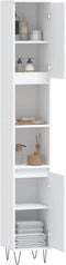 vidaXL - Badkamerkast - 30x30x190 - cm - bewerkt - hout - wit