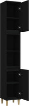 vidaXL - Badkamerkast - 30x30x190 - cm - bewerkt - hout - zwart