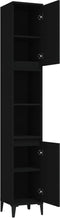 vidaXL - Badkamerkast - 30x30x190 - cm - bewerkt - hout - zwart