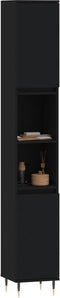 vidaXL - Badkamerkast - 30x30x190 - cm - bewerkt - hout - zwart