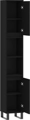 vidaXL - Badkamerkast - 30x30x190 - cm - bewerkt - hout - zwart
