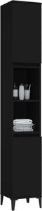 vidaXL - Badkamerkast - 30x30x190 - cm - bewerkt - hout - zwart