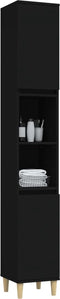 vidaXL - Badkamerkast - 30x30x190 - cm - bewerkt - hout - zwart