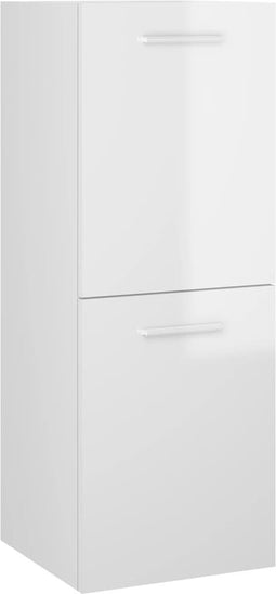 vidaXL - Badkamerkast - 30x30x80 - cm - spaanplaat - hoogglans - wit