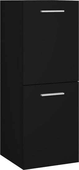 vidaXL - Badkamerkast - 30x30x80 - cm - spaanplaat - zwart