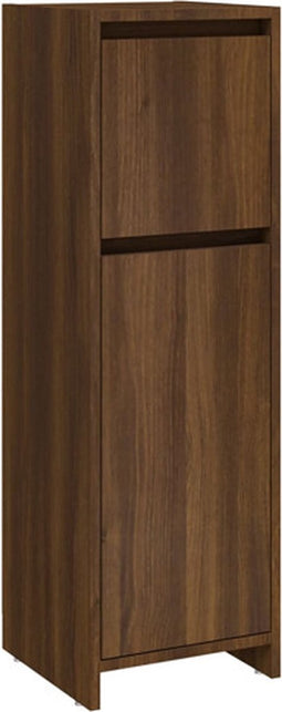 vidaXL - Badkamerkast - 30x30x95 - cm - bewerkt - hout - bruin - eikenkleur