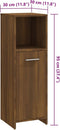 vidaXL - Badkamerkast - 30x30x95 - cm - bewerkt - hout - bruin - eikenkleur