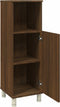 vidaXL - Badkamerkast - 30x30x95 - cm - bewerkt - hout - bruin - eikenkleur