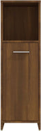 vidaXL - Badkamerkast - 30x30x95 - cm - bewerkt - hout - bruin - eikenkleur