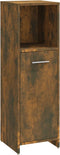 vidaXL - Badkamerkast - 30x30x95 - cm - bewerkt - hout - gerookt - eikenkleurig