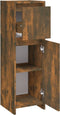 vidaXL - Badkamerkast - 30x30x95 - cm - bewerkt - hout - gerookt - eikenkleurig