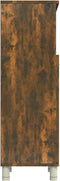 vidaXL - Badkamerkast - 30x30x95 - cm - bewerkt - hout - gerookt - eikenkleurig