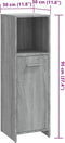 vidaXL - Badkamerkast - 30x30x95 - cm - bewerkt - hout - grijs - sonoma - eikenkleurig