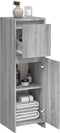 vidaXL - Badkamerkast - 30x30x95 - cm - bewerkt - hout - grijs - sonoma - eikenkleurig