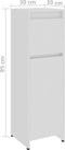 vidaXL - Badkamerkast - 30x30x95 - cm - bewerkt - hout - hoogglans - wit