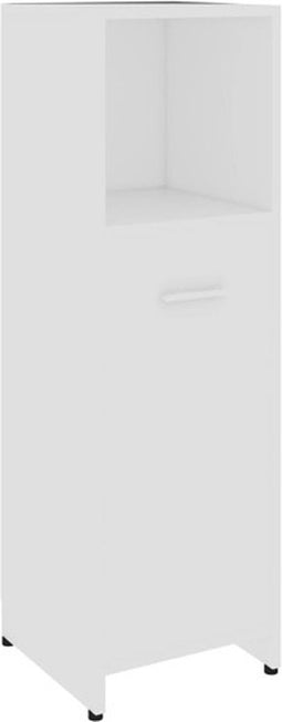 vidaXL - Badkamerkast - 30x30x95 - cm - bewerkt - hout - wit