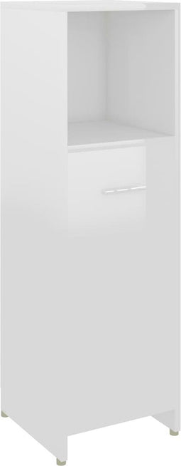 vidaXL - Badkamerkast - 30x30x95 - cm - spaanplaat - hoogglans - wit