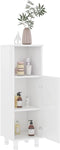 vidaXL - Badkamerkast - 30x30x95 - cm - spaanplaat - hoogglans - wit