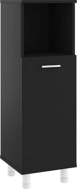 vidaXL - Badkamerkast - 30x30x95 - cm - spaanplaat - zwart