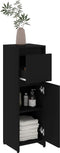 vidaXL - Badkamerkast - 30x30x95 - cm - spaanplaat - zwart